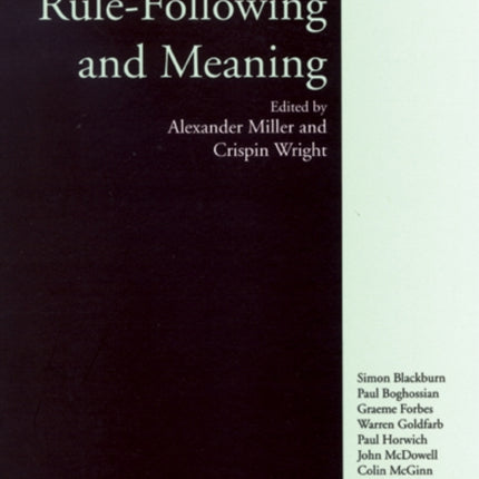 RuleFollowing and Meaning