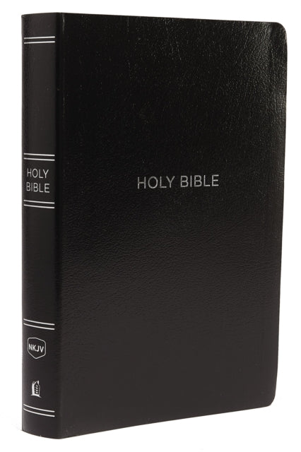 NKJV Holy Bible, Giant Print Center-Column Reference Bible, Black Leather-look, 72,000+ Cross References, Red Letter, Comfort Print: New King James Version