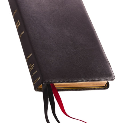 NKJV, Thinline Reference Bible, Large Print, Premium Goatskin Leather, Black, Premier Collection, Comfort Print: Holy Bible, New King James Version