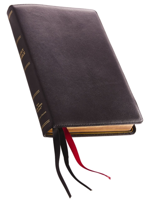 NKJV, Thinline Reference Bible, Large Print, Premium Goatskin Leather, Black, Premier Collection, Comfort Print: Holy Bible, New King James Version