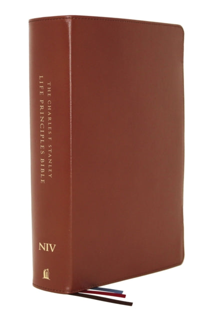 NIV, Charles F. Stanley Life Principles Bible, 2nd Edition, Genuine Leather, Brown, Comfort Print: Growing in Knowledge and Understanding of God Through His Word