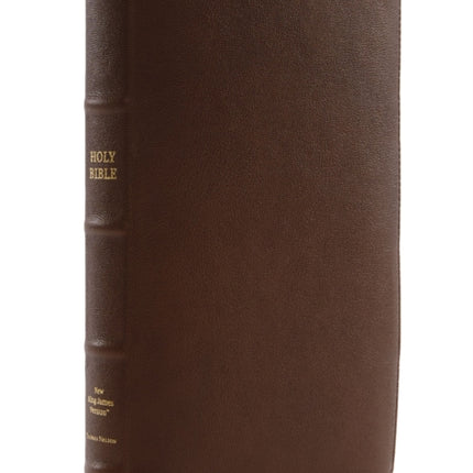 NKJV, Thinline Reference Bible, Large Print, Premium Goatskin Leather, Brown, Premier Collection, Comfort Print: Holy Bible, New King James Version