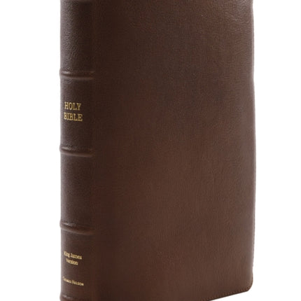 KJV Holy Bible: Giant Print with 53,000 Cross References, Brown Premium Goatskin Leather, Premier Collection, Comfort Print: King James Version