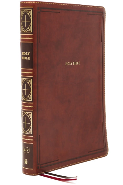 KJV Holy Bible, Giant Print Thinline Bible, Brown Leathersoft, Thumb Indexed, Red Letter, Comfort Print: King James Version