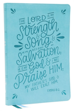 NKJV, Thinline Bible, Verse Art Cover Collection, Leathersoft, Teal, Red Letter, Thumb Indexed, Comfort Print: Holy Bible, New King James Version