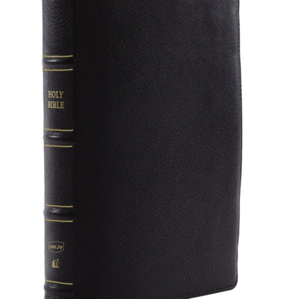 NKJV, Deluxe Thinline Reference Bible, Genuine Leather, Black, Red Letter, Comfort Print: Holy Bible, New King James Version