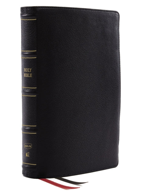 NKJV, Thinline Reference Bible, Genuine Leather, Black, Red Letter, Thumb Indexed, Comfort Print: Holy Bible, New King James Version