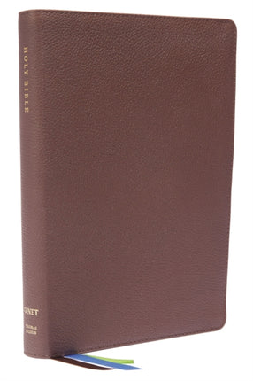 NET Bible, Thinline Large Print, Genuine Leather, Brown, Thumb Indexed, Comfort Print: Holy Bible