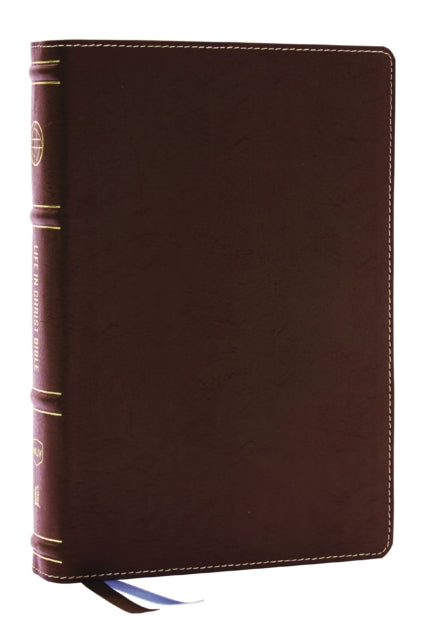 Life in Christ Bible Discovering Believing and Rejoicing in Who God Says You Are  NKJV Brown Bonded Leather Thumb Indexed Red Letter Comfort Print