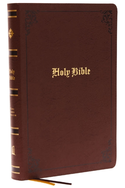 KJV Holy Bible Large Print Center-Column Reference Bible, Brown Bonded Leather with Thumb Indexing, 53,000 Cross References, Red Letter, Comfort Print: King James Version