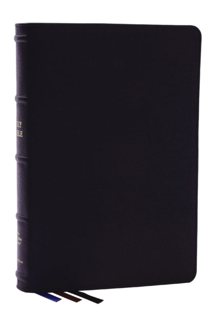 NKJV, Large Print Thinline Reference Bible, Blue Letter, Maclaren Series, Genuine Leather, Black, Comfort Print: Holy Bible, New King James Version