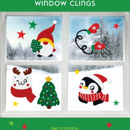 Make Your Own Christmas Window Clings: Includes: Instruction Book, 6 Tubes of Puffy Paint 10mml/0.3 fl oz) 55 Holiday Designs, Plastic Sleeves, Decorative Rhinestones