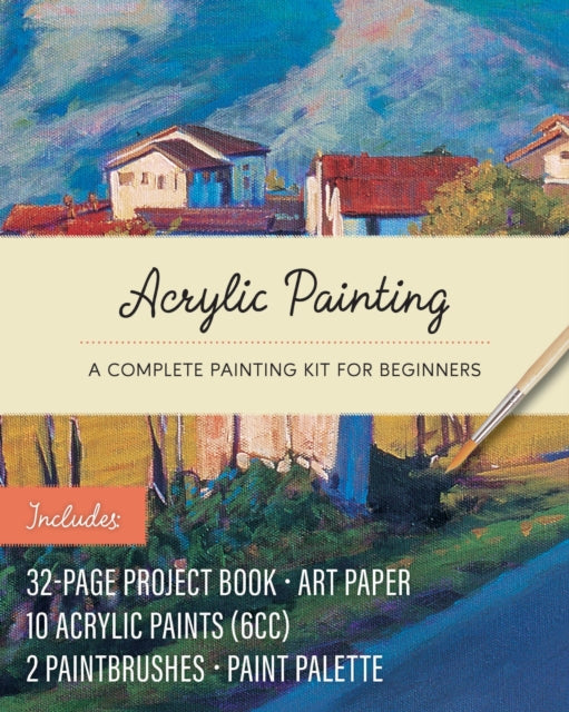 Acrylic Painting Kit: A Complete Painting Kit for Beginners – Includes: 32-pagee Project Book, Art Paper, 10 Acrylic Paints (6cc), 2 Paintbrushes, Paint Palette