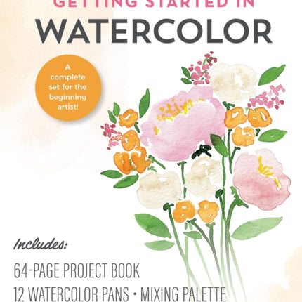 Getting Started in Watercolor kit: A complete set for the beginning artist! Includes: 64-page Project Book, 12 Watercolor Pans, Mixing Palette, 2 Paintbrushes, Watercolor Paper