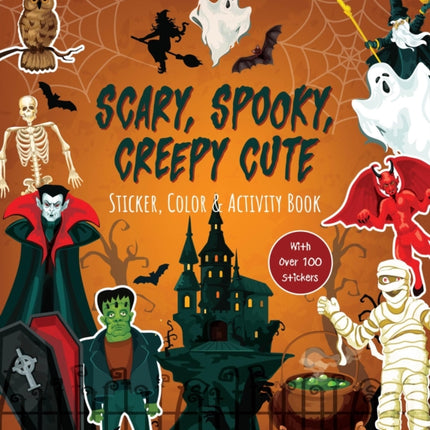 Scary Spooky Creepy Cute Sticker Color  Activity
