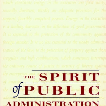 The Spirit of Public Administration