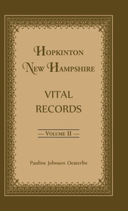 Hopkinton New Hampshire Vital Records Volume 2