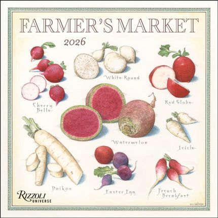 Farmers Market 2026 Wall Calendar