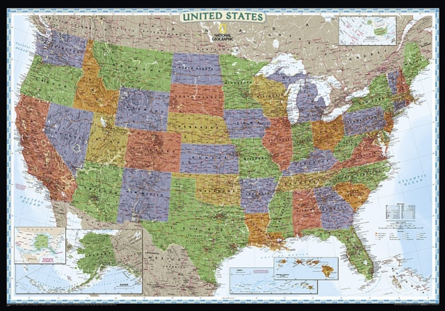 United States Decorator, Laminated: Wall Maps U.S.