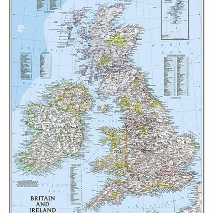 Britain And Ireland Flat Map: Wall Maps Countries & Regions