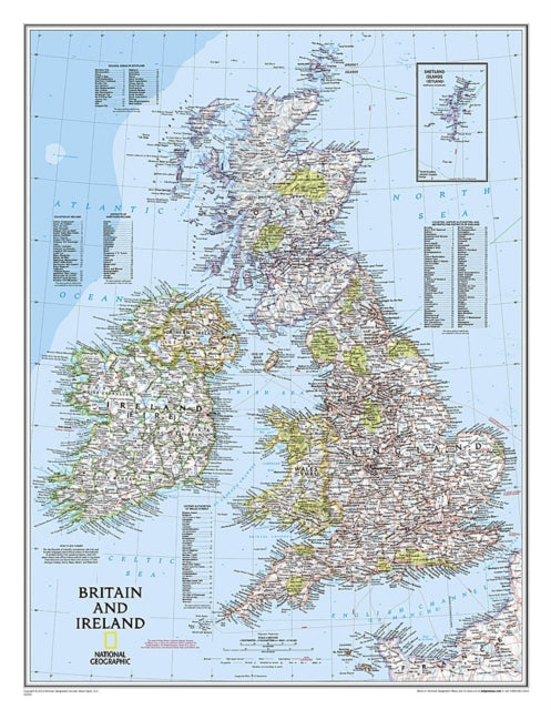 Britain And Ireland Flat Map: Wall Maps Countries & Regions