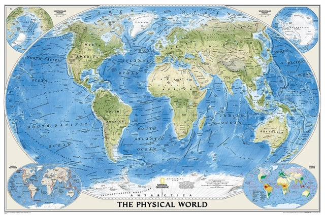 World Physical, Laminated: Wall Maps World