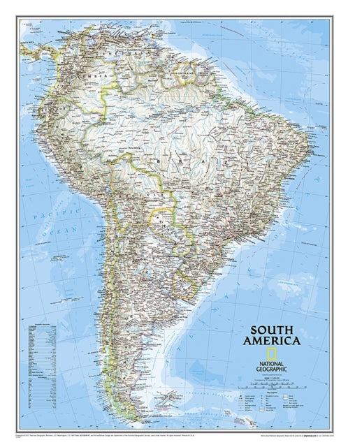 South America Classic, Laminated: Wall Maps Continents