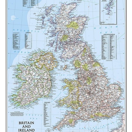 Britain And Ireland Laminated Flat Map: Wall Maps Countries & Regions