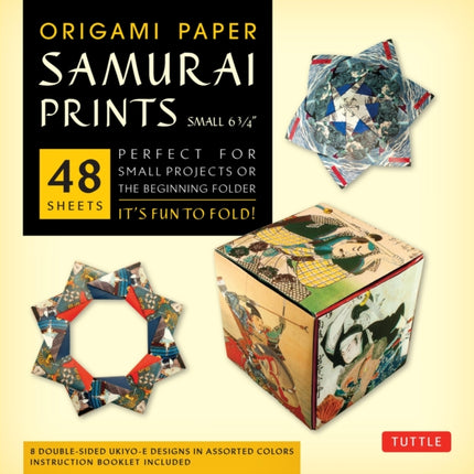 Origami Paper - Samurai Prints - Small 6 3/4" - 48 Sheets: Tuttle Origami Paper: Origami Sheets Printed with 8 Different Designs: Instructions for 6 Projects Included