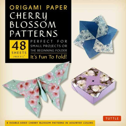 Origami Paper- Cherry Blossom Patterns Large 8 1/4" 48 sh: Tuttle Origami Paper: Double-Sided Origami Sheets Printed with 8 Different Patterns (Instructions for 5 Projects Included)