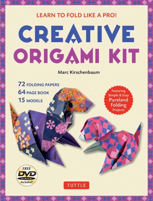 Creative Origami Kit Learn to Fold Like a Pro Dvd 64Page Book 72 Folding Papers Learn to Fold Like a Pro Instructional DVD 64Page Origami  Original Easy Origami for Kids or Adults