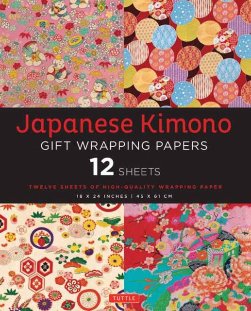 Japanese Kimono Gift Wrapping Papers - 12 Sheets: 18 x 24 inch (45 x 61 cm) Wrapping Paper