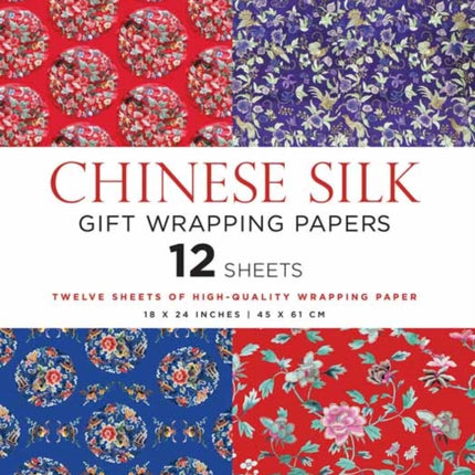 Chinese Silk Gift Wrapping Papers - 12 Sheets: 18 x 24 inch (45 x 61 cm) Wrapping Paper