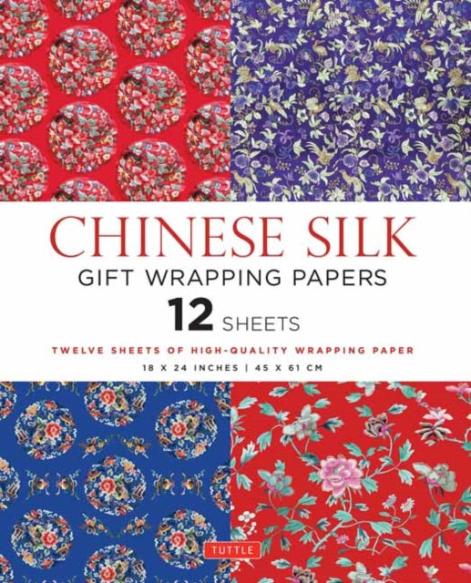 Chinese Silk Gift Wrapping Papers - 12 Sheets: 18 x 24 inch (45 x 61 cm) Wrapping Paper