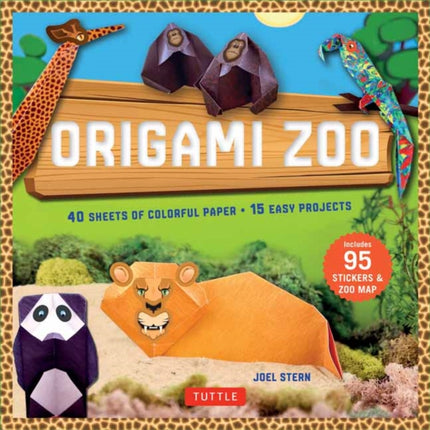 Origami Zoo Kit Origami Kit with Book 40 Papers 95 Stickers Zoo Map Make a Complete Zoo of Origami Animals Kit with Origami Book 15  Papers 95 Stickers  FoldOut Zoo Map