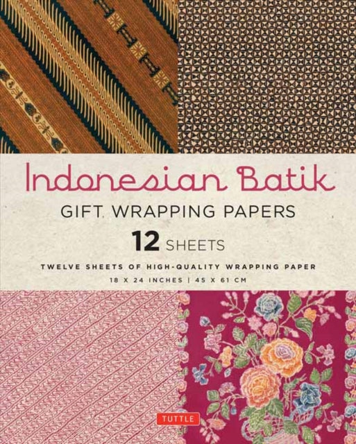 Indonesian Batik Gift Wrapping Papers - 12 Sheets: 18 x 24 inch (45 x 61 cm) Wrapping Paper