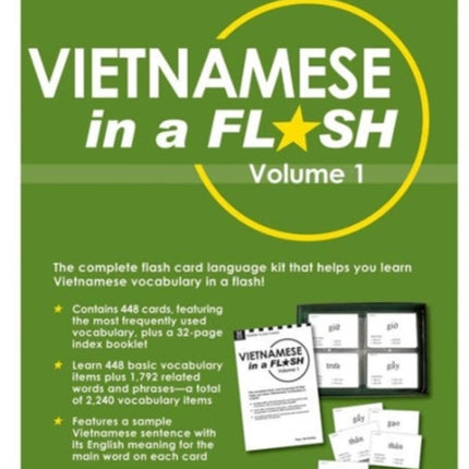 Vietnamese in a Flash Kit Volume 1 Tuttle Flash Cards 448 cards 16page reference booklet in a 6 x 9 box