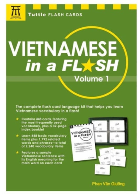 Vietnamese in a Flash Kit Volume 1 Tuttle Flash Cards 448 cards 16page reference booklet in a 6 x 9 box