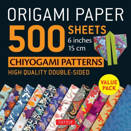 Origami Paper 500 sheets Chiyogami Designs 6 inch 15cm: High-Quality Origami Sheets Printed with 12 Different Designs: Instructions for 8 Projects Included