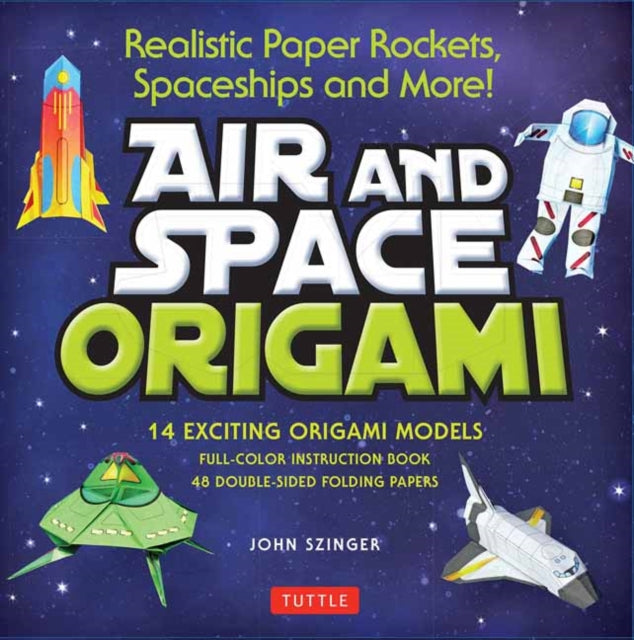 Air and Space Origami Kit Realistic Paper Rockets Spaceships and More Kit with Origami Book Folding Papers 185 Stickers Paper Rockets Airplanes Spaceships and More