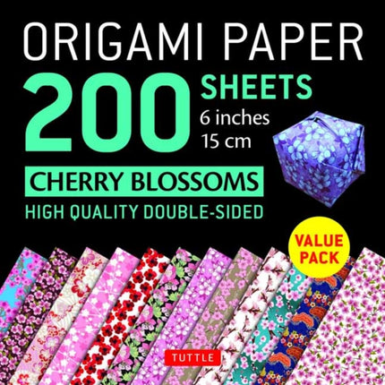 Origami Paper 200 sheets Cherry Blossoms 6 inch (15 cm): High-Quality Origami Sheets Printed with 12 Different Colors: Instructions for 8 Projects Included