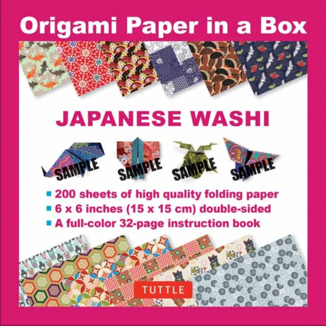 Origami Paper in a Box - Japanese Washi Patterns 200 sheets: 6x6 Inch High-Quality Origami Paper and  32-page Instructional Book