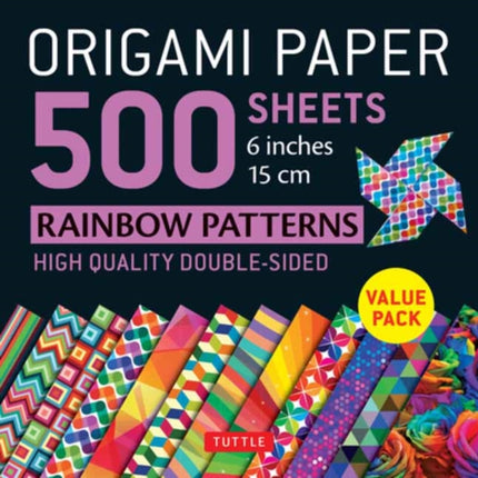 Origami Paper 500 sheets Rainbow Patterns 6 inch