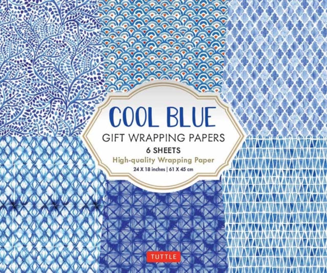 Cool Blue Gift Wrapping Papers - 6 sheets: 24 x 18 inch (61 x 45 cm) Wrapping Paper