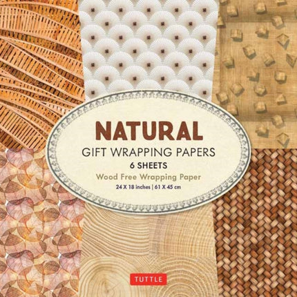 All Natural Gift Wrapping Papers 6 sheets: 24 x 18 inch (61 x 45 cm) Wrapping Paper