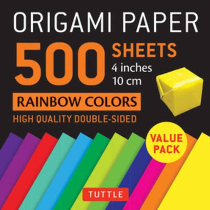 Origami Paper 500 sheets Rainbow Colors 4 10 cm