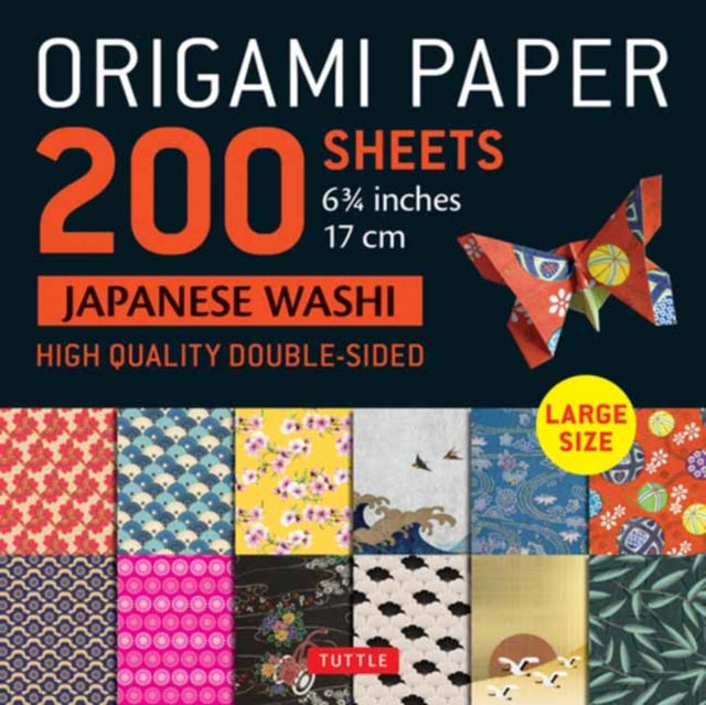 Origami Paper 200 sheets Japanese Washi Patterns 6.75 inch: Large Tuttle Origami Paper: High-Quality Double Sided Origami Sheets Printed with 12 Different Patterns (Instructions for 6 Projects Included): Instructions for 6 Projects Included