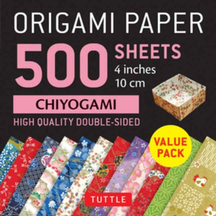 Origami Paper 500 sheets Chiyogami Patterns 4" (10 cm): Tuttle Origami Paper: Double-Sided Origami Sheets Printed with 12 Different Illustrated Patterns