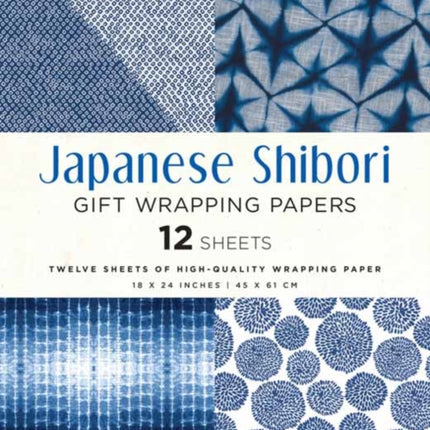 Japanese Shibori Gift Wrapping Papers - 12 Sheets: 18 x 24 inch (45 x 61 cm) Wrapping Paper