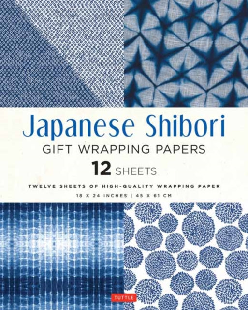 Japanese Shibori Gift Wrapping Papers - 12 Sheets: 18 x 24 inch (45 x 61 cm) Wrapping Paper